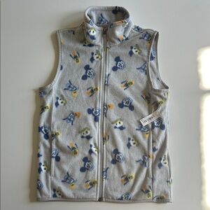 NWT Mickey & Friends Gray Fleece Vest - size L kids
